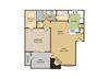 1 bedroom 1 bathroom floor plan B 1 bedroom 1 bathroom floor plan B at The Glen at Highpoint, Dallas